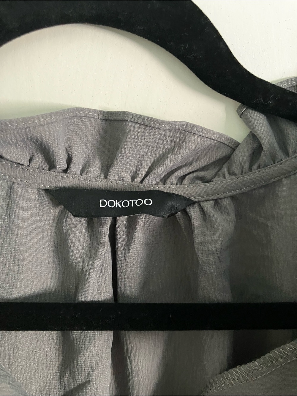 NWOT- Dokotoo Gray Ruffle Sleeve Babydoll Dress Size XXL (18) Boho Mini - Picture 4 of 11